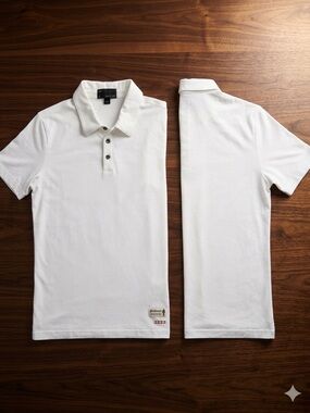 I Am Gentleman Men’s Large White Short Sleeve Polo Shirt 100% Cotton Peru